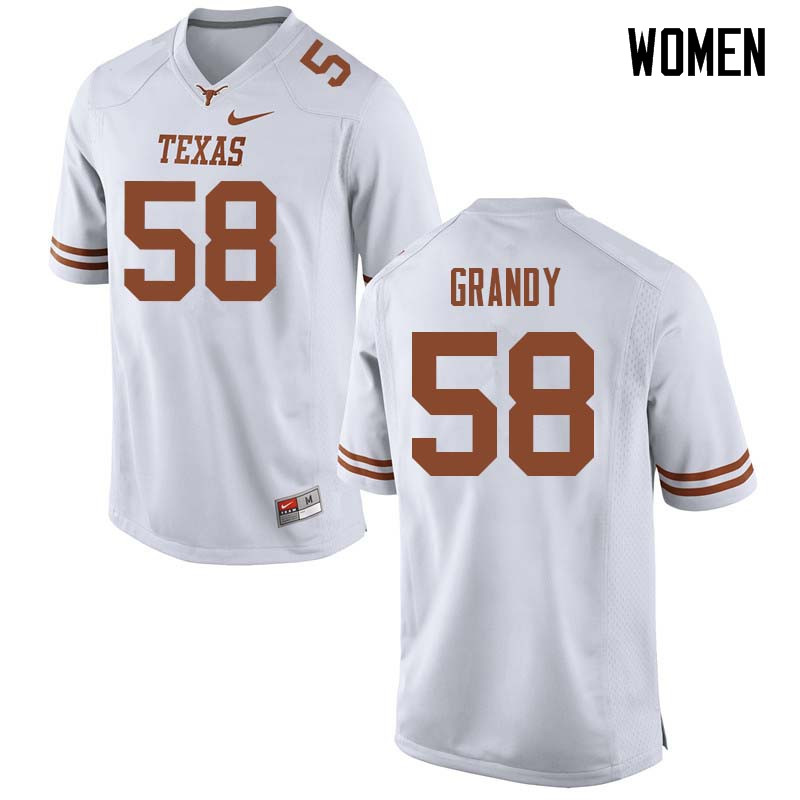 Women #58 Mikey Grandy Texas Longhorns College Football Jerseys Sale-White
